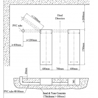 Pont ciseaux 3,5 tonnes SXJS3518D : Schéma des fondations